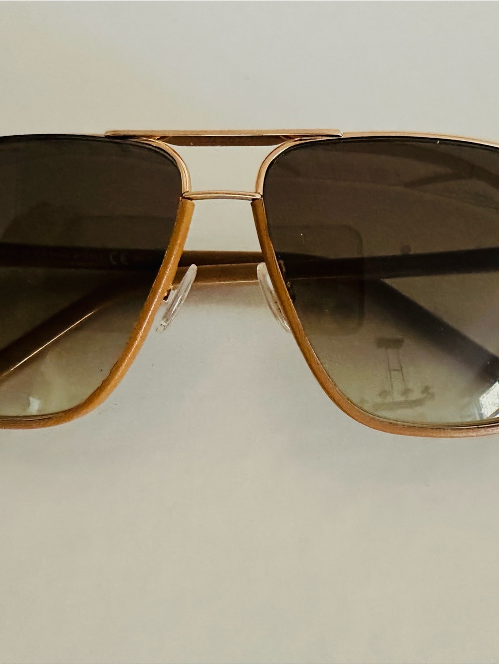 Jimmy Choo Aviator Sunglasses, Brown and Gold